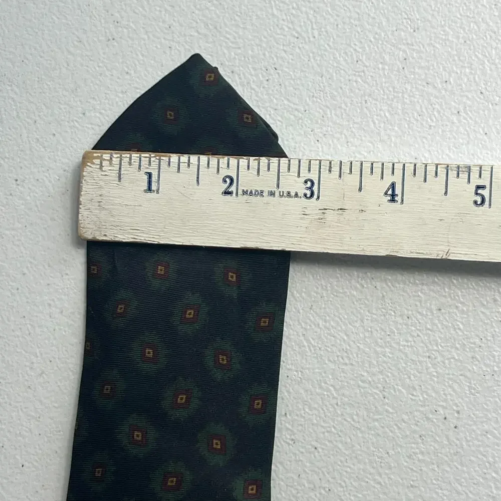 Polo by Ralph Lauren Men's Green Floral Design Silk Tie Handmade In Italy